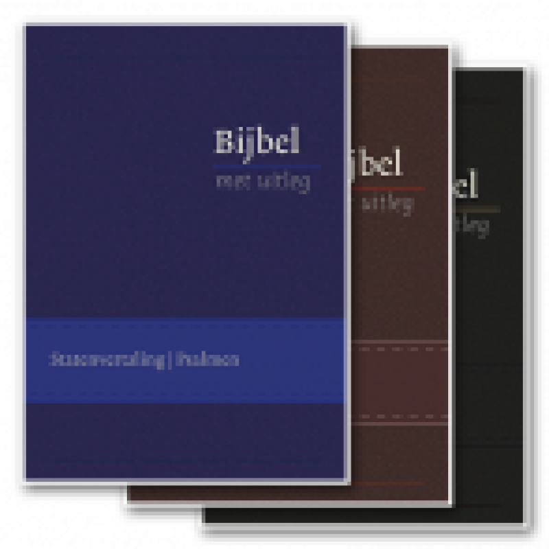 Bijbel met uitleg, middel, blauw, kleursnee